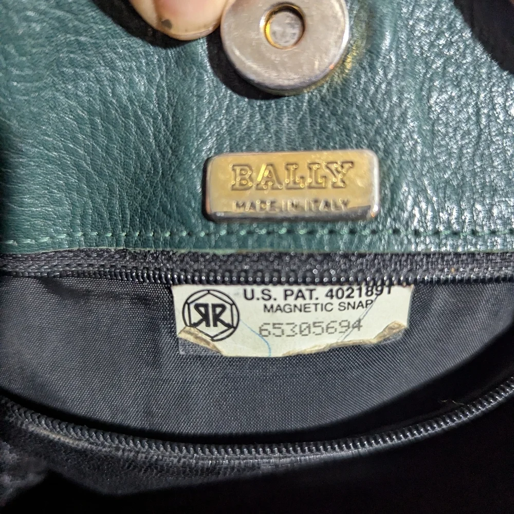 Bally. Black and Brown Leather Messenger Bag
